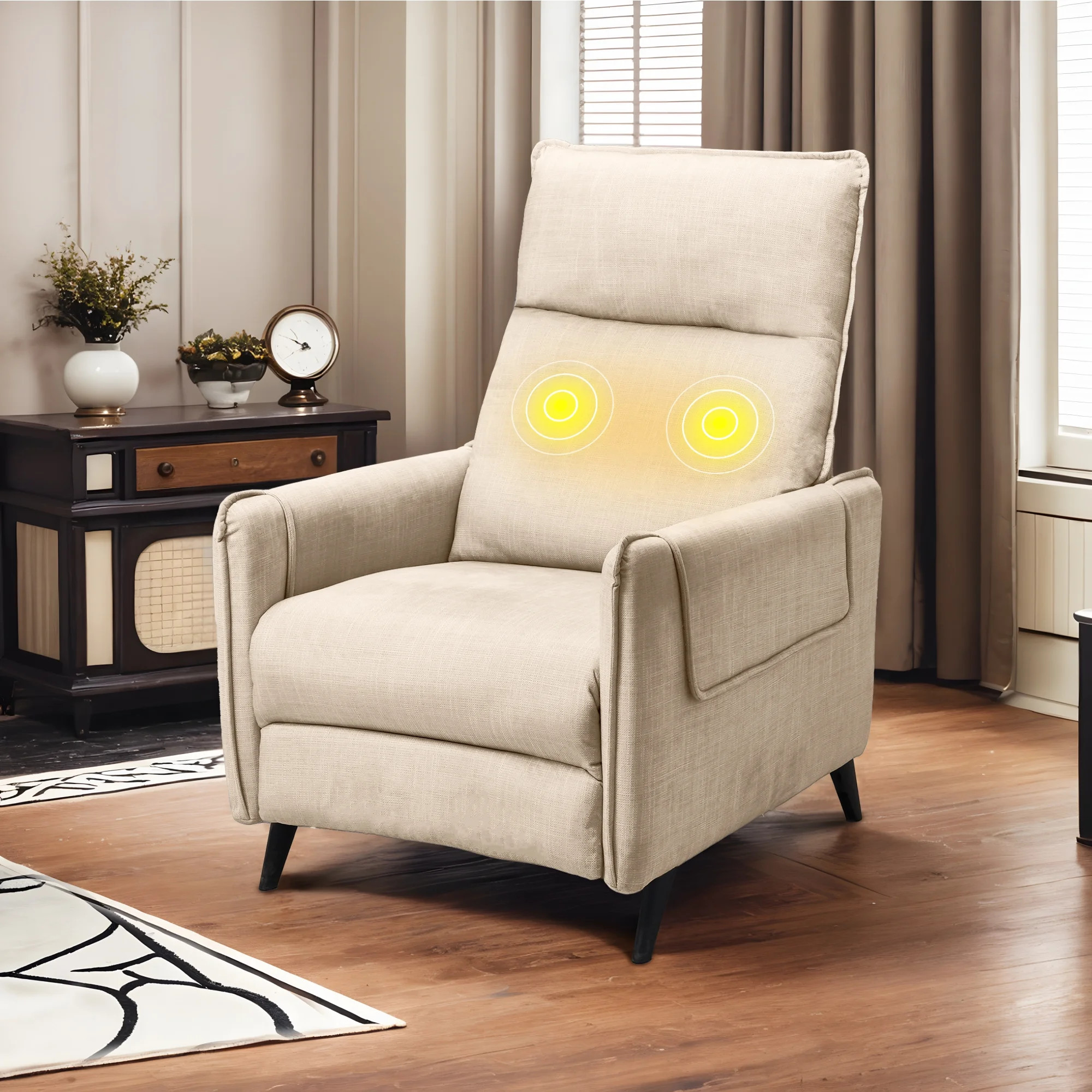 FlexiSpot Massage Push Back Recliner Chair for Living Room, Single Reclining Sofa Chair,Width 22"... | Walmart (US)