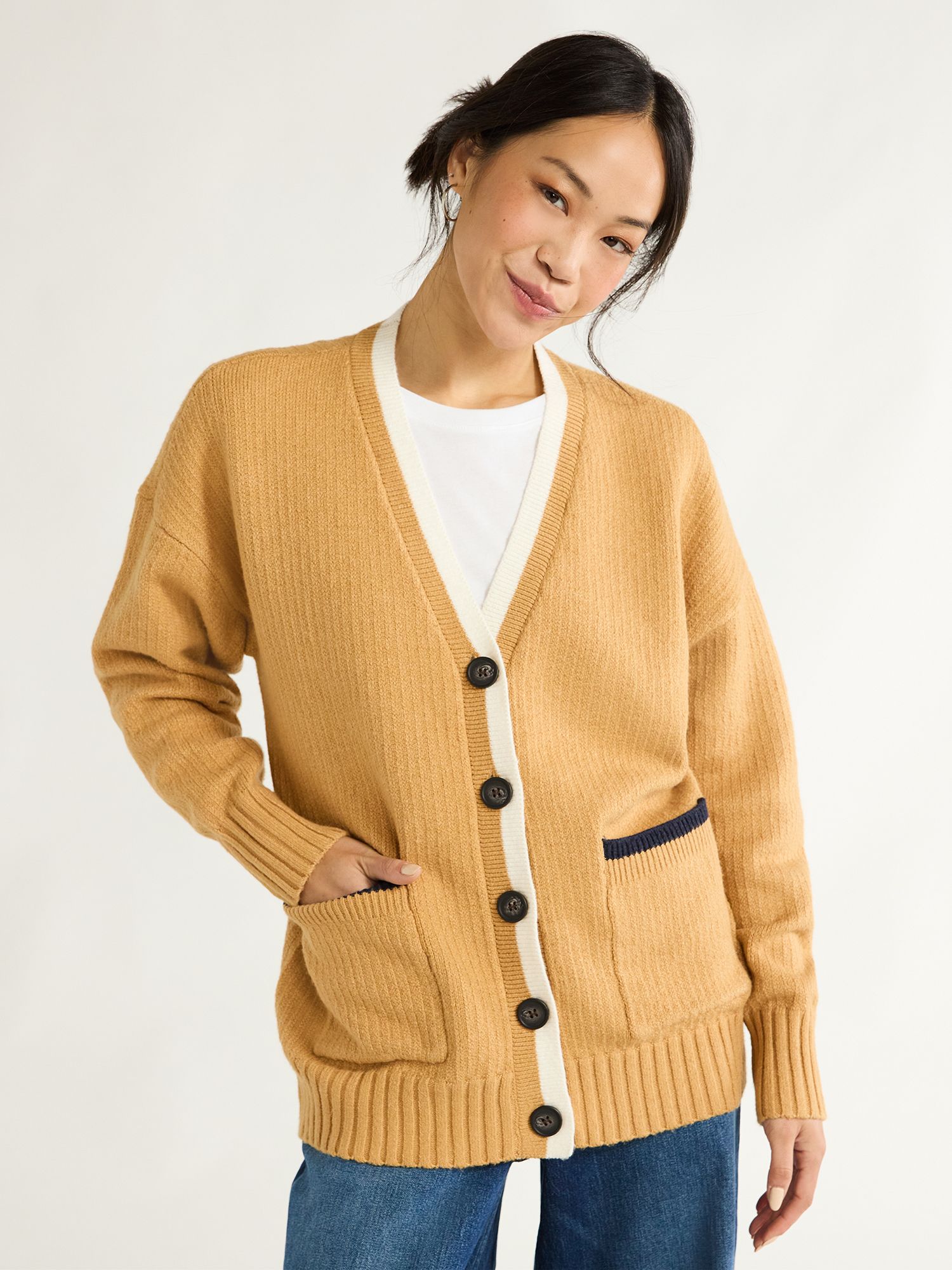 Free Assembly Women’s Grandpa Cardigan Sweater with Long Sleeves, Heavyweight, Sizes XS-XXL | Walmart (US)