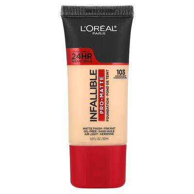 L'Oréal, Infallible, Pro-Matte Foundation, 103 Natural Buff, 1 fl oz (30 ml) | iHerb