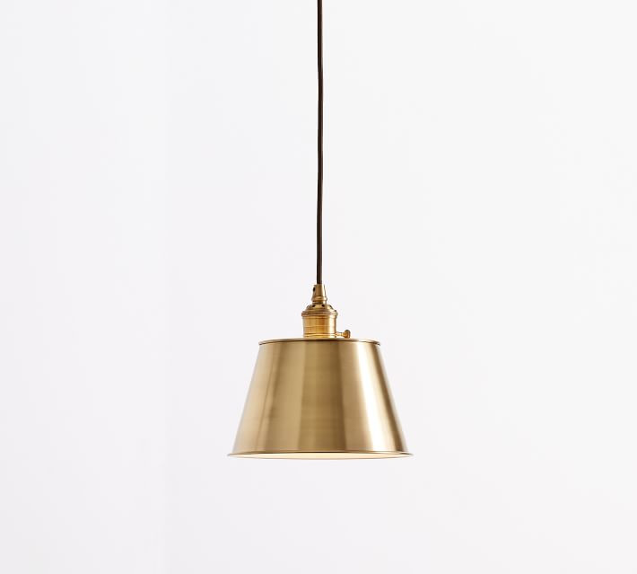 Custom Tapered Metal Pendant Hood & Brass Cord, Small | Pottery Barn (US)