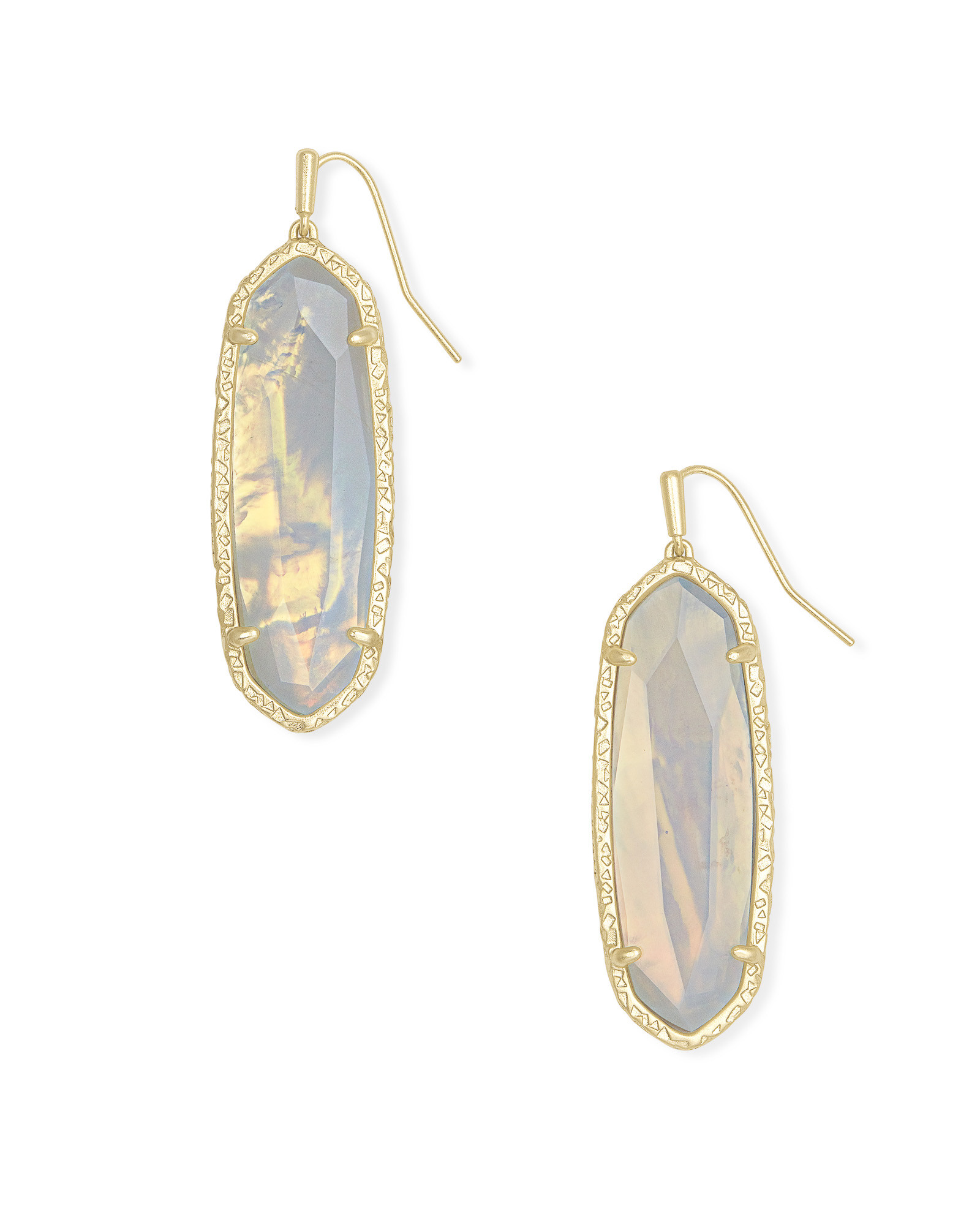 Layla Gold Drop Earrings in Opalite Illusion | Kendra Scott