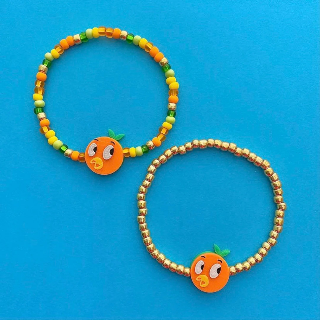 Orange Bird Charm Beaded Bracelet - Etsy | Etsy (US)