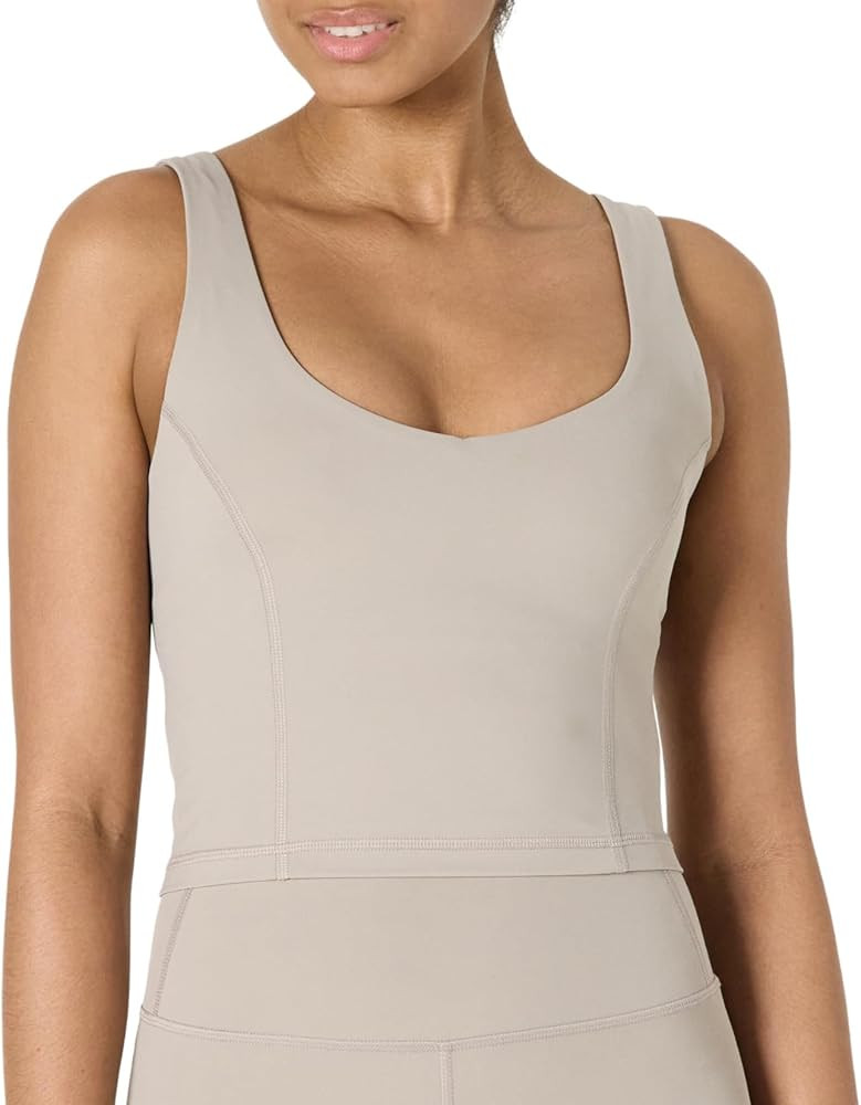 Amazon Essentials Women's Active FormFlex Buttery Soft Light Support Crop Tank with Bra | Amazon (US)