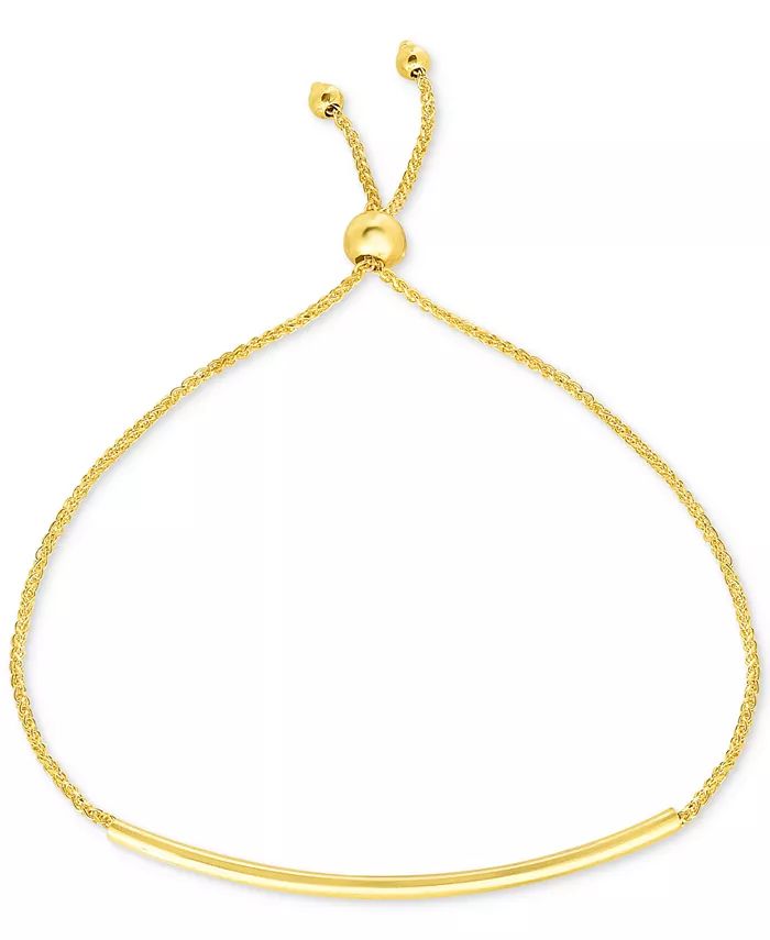 Polished Bar Bolo Bracelet in 10k Gold | Macy's