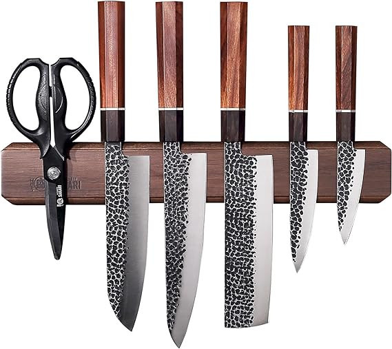 MITSUMOTO SAKARI Japanese 16" Magnetic Knife Strips, Knife Magnetic Strip for Kitchen Knives & To... | Amazon (US)