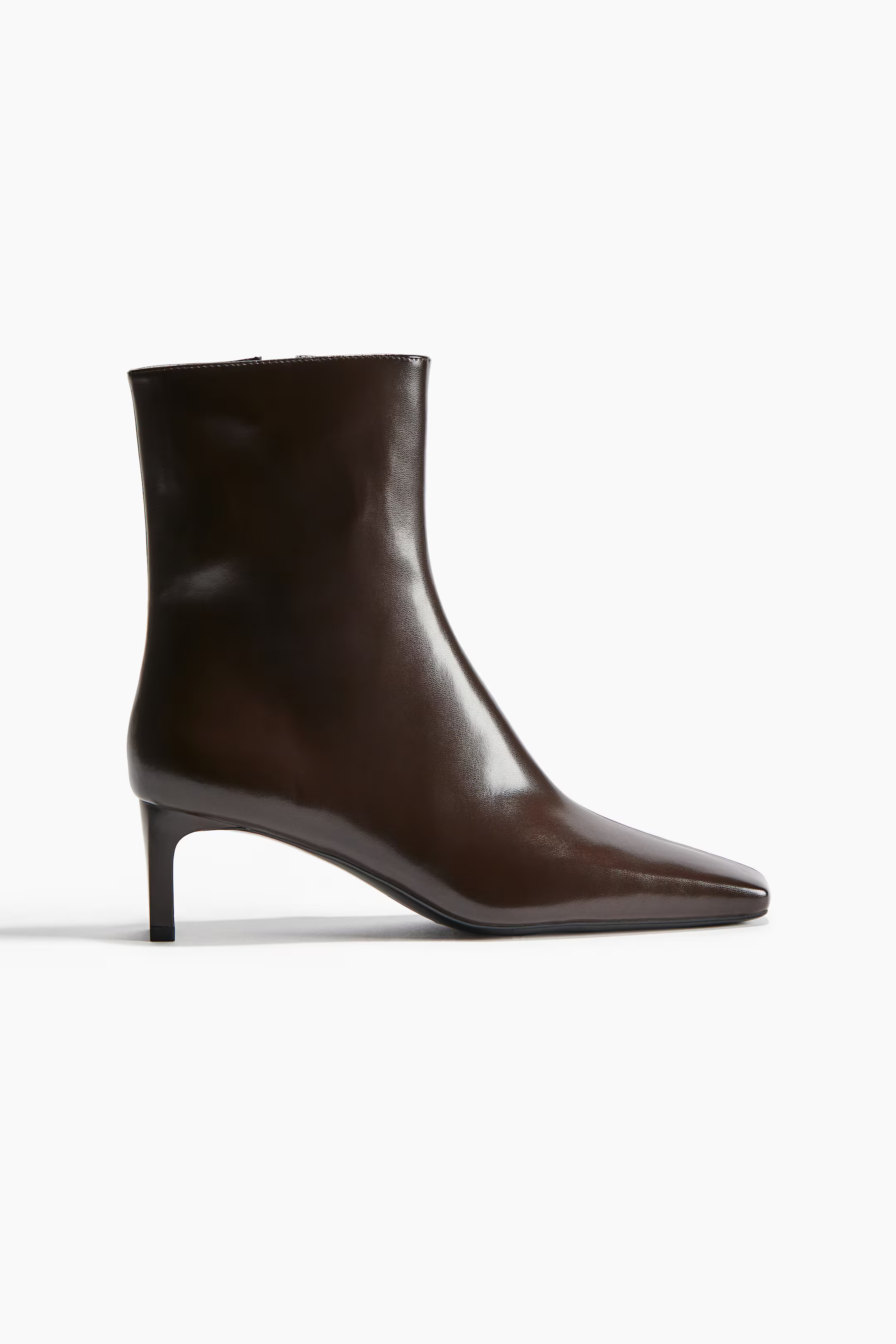Heeled ankle boots - Dark brown - Ladies | H&M GB | H&M (UK, MY, IN, SG, PH, TW, HK)