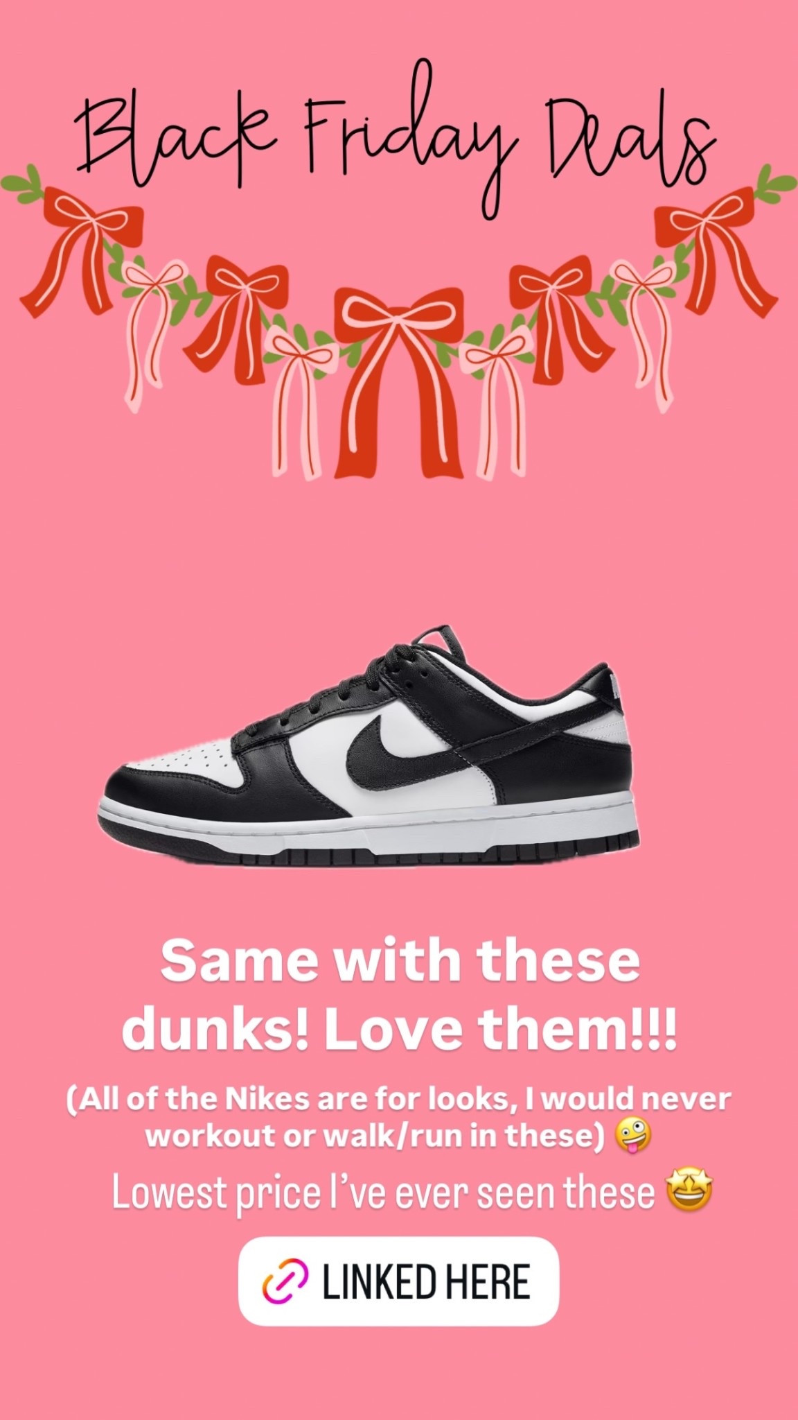 Nike is having an incredible sale!! I’ve had these dunks for a while and I Love them!!! (All of the Nikes are for looks, I would never workout or walk/run in these) 🤪 Lowest price I’ve ever seen these 🤩

#LTKCyberWeek #LTKmomlife #LTKGiftGuide