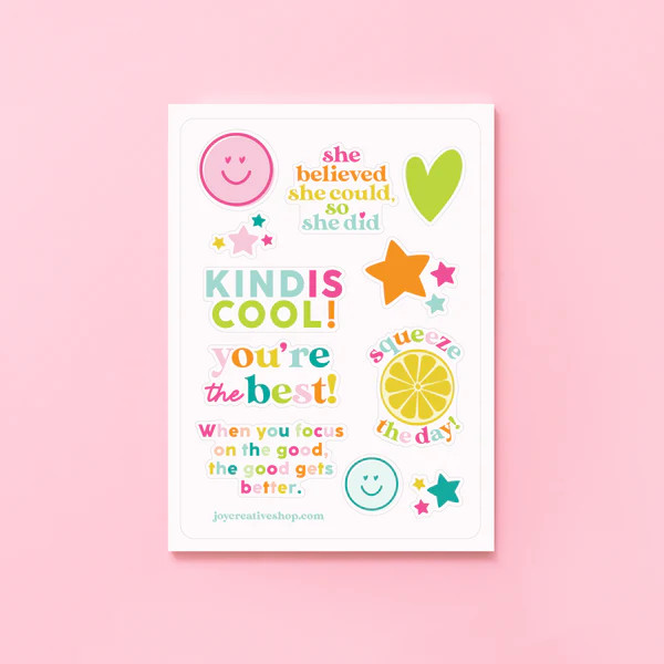Hello Happiness x JCS Sticker Sheets (set of 2) | Joy Creative Shop