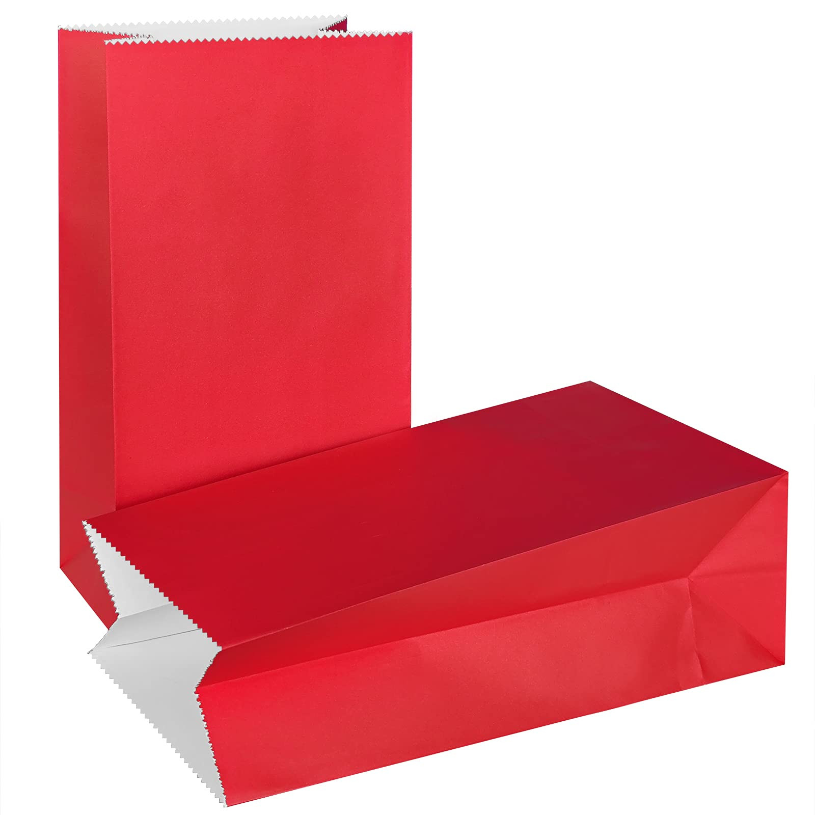 KEYYOOMY Small Bright Color Paper Bags Red Party Favor Bags Party Goodie Bag Paper Lunch Bag (Red... | Amazon (US)