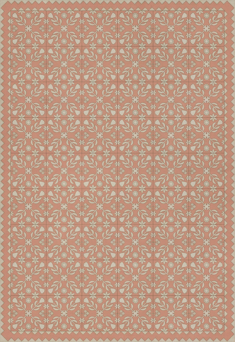 Folk Art Museum Vintage Vinyl - Floral Quilt Area Rug | Rugs Direct