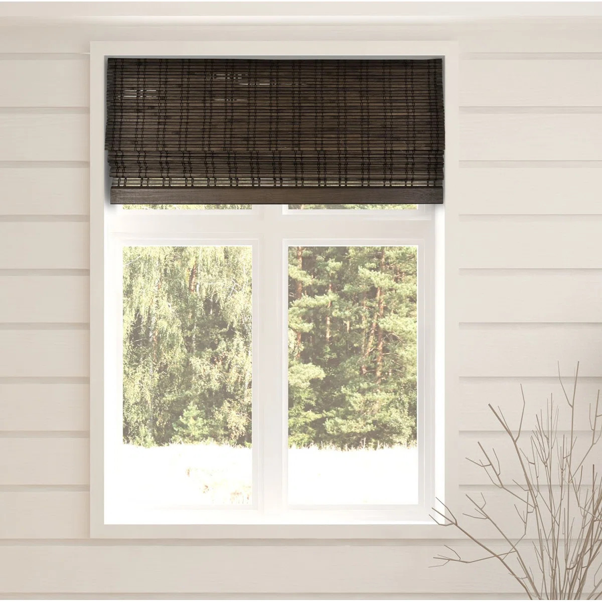 ARLO BLINDS Dali Walnut Sheer Bamboo Roman Shades | Wayfair North America