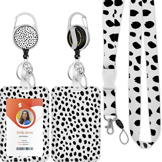 ID Badge Holder with Lanyard,Retractable ID Badge Card Holders Detachable Neck Lanyard Strap with... | Amazon (US)