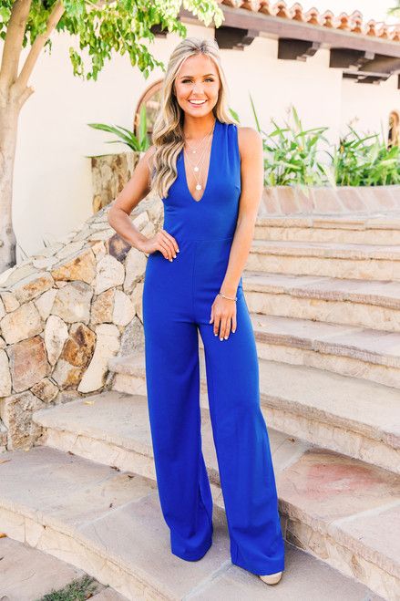 Crazy For Your Love Royal Blue Jumpsuit | The Pink Lily Boutique