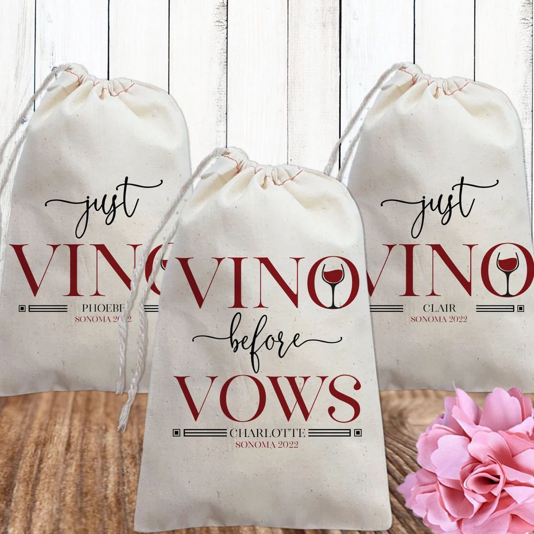 Vino Before Vows Wine Bachelorette Party Gift Bags Vineyard - Etsy | Etsy (US)