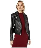 cupcakes and cashmere Women's Roxy Vegan Leather Moto Jacket, Black, MD | Amazon (US)
