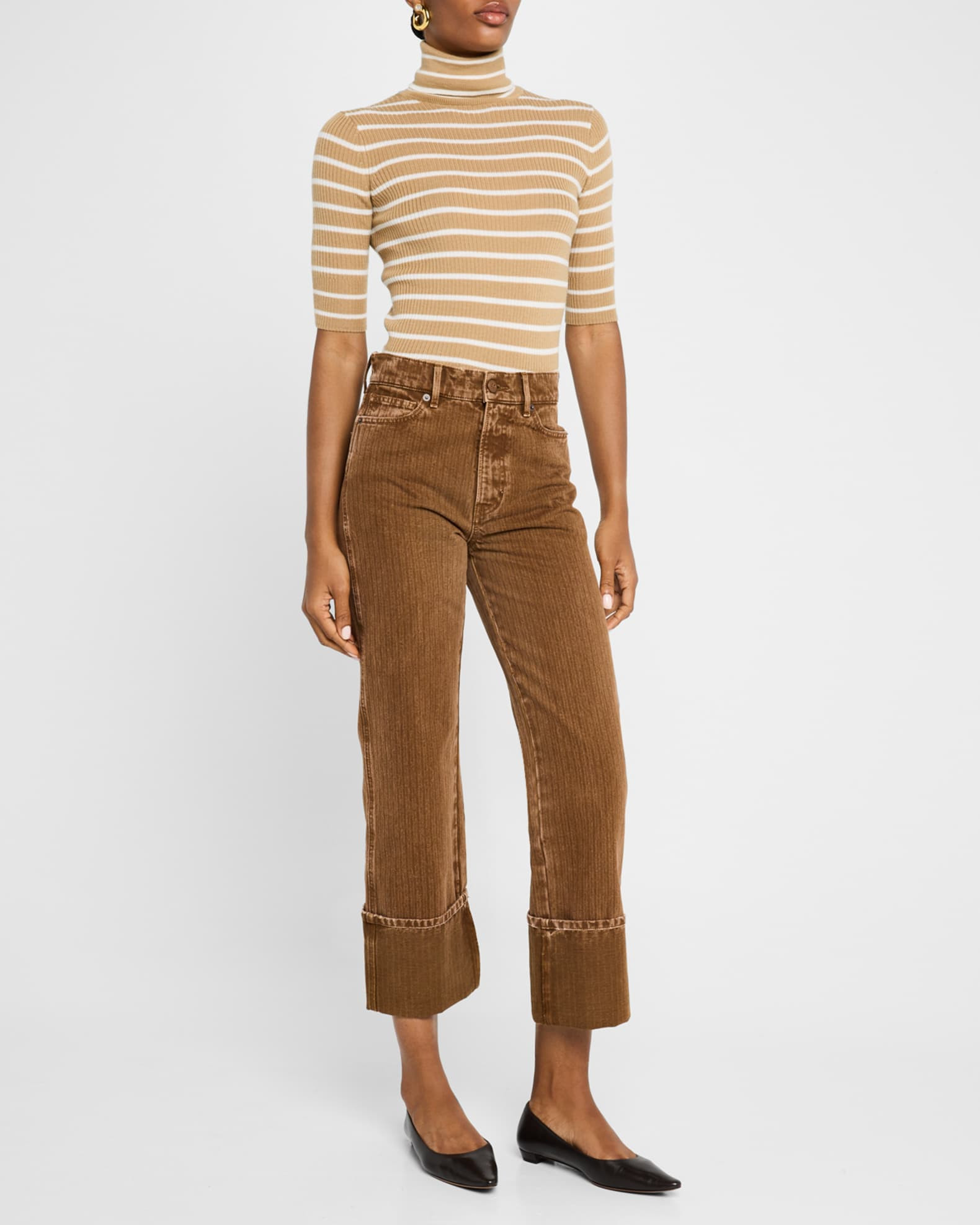 Katrina Striped Turtleneck Sweater | Neiman Marcus