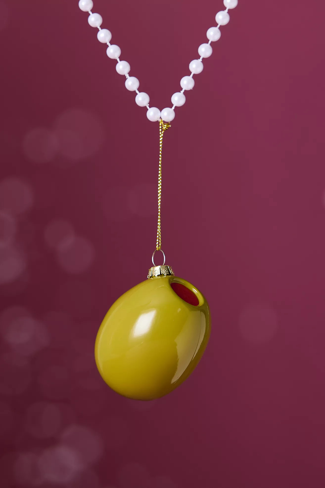 studio THIE Glass Olive Ornament | Anthropologie (UK)