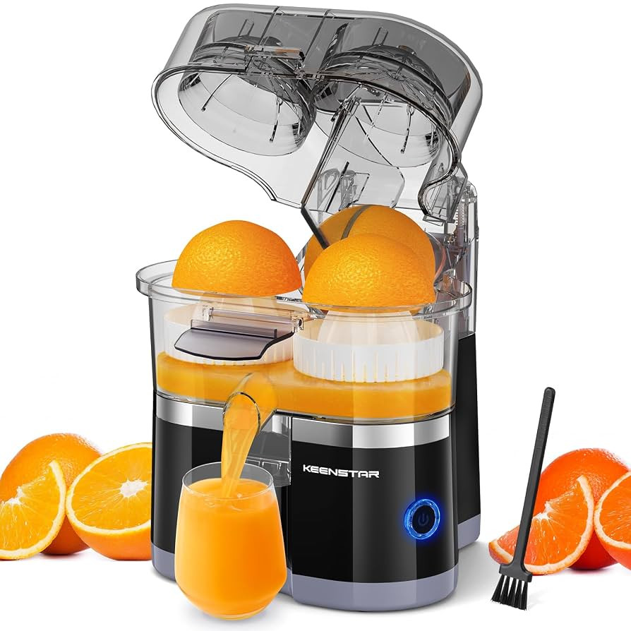 Electric Citrus Juicer, Dual-Head Orange Juicer Squeezer with Power Cord, Portable Juicer with Cl... | Amazon (US)