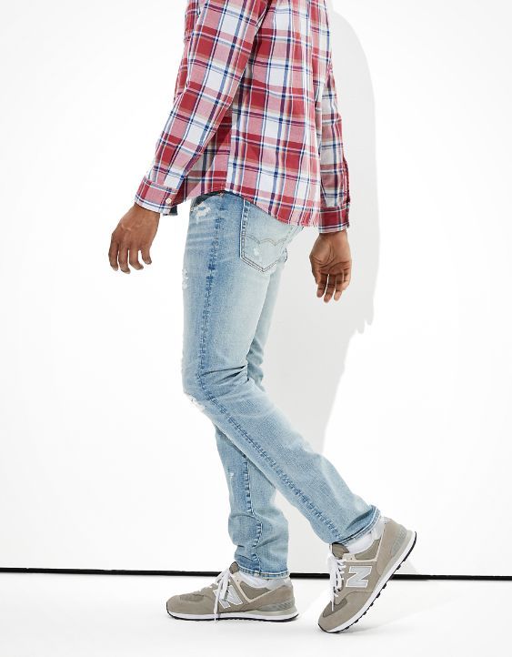 AE AirFlex+ Patched Move-Free Slim Jean | American Eagle Outfitters (US & CA)