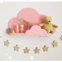 Wooden Shelf ""Cloud"" + Small Cloud Border | Etsy (US)