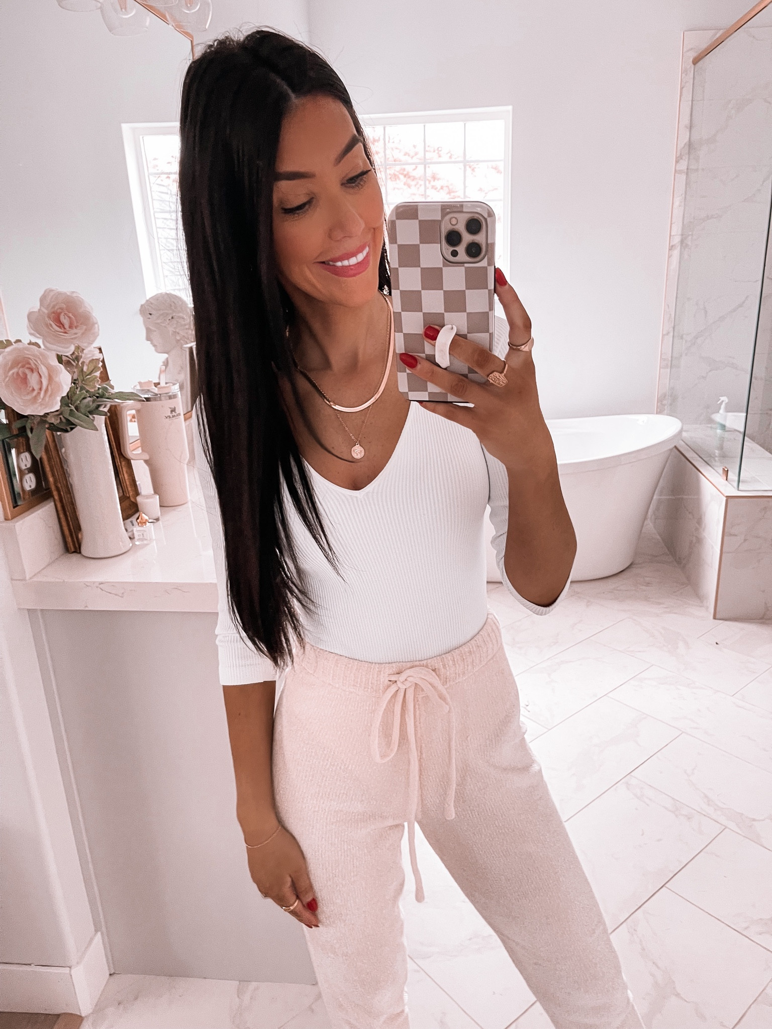 THE best bodysuits have just been restocked! All 3 colors! Fit so nice & great for layering! ✨🖤  


#vicicollection 
#vicidos
#loungewear
#cozyoutfit 

#LTKHoliday #LTKSeasonal