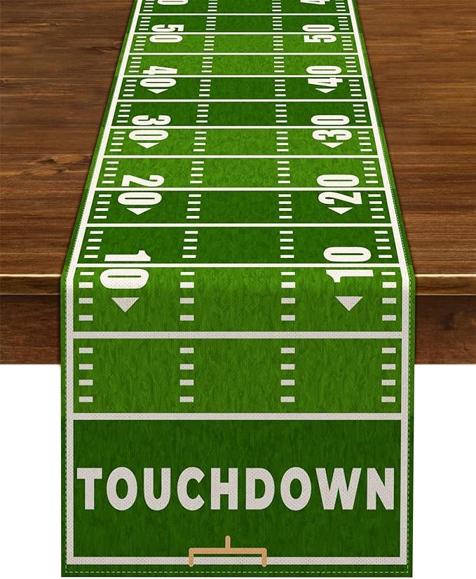 Nepnuser American Football Court Table Runner Touch Down Football Birthday Party Decoration Boy S... | Amazon (US)