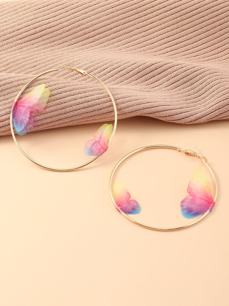 Butterfly Hoop Earrings | SHEIN