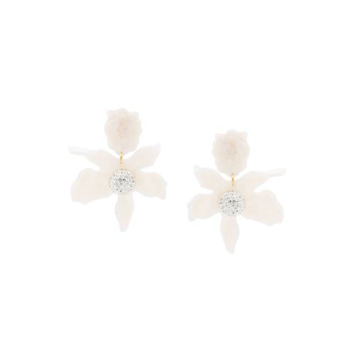 Lele Sadoughi Crystal Lily earrings - White | Farfetch EU