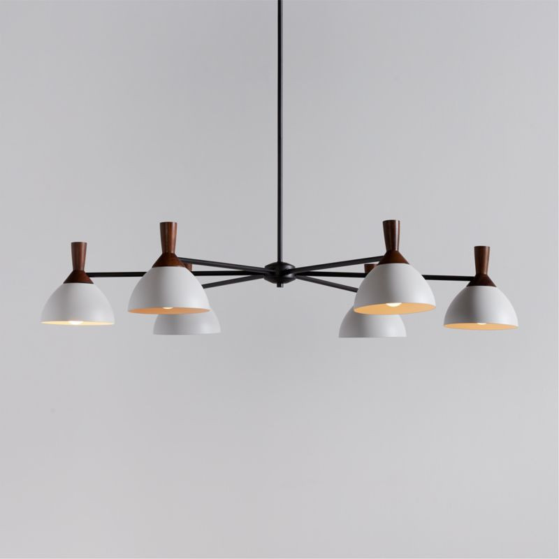 Wilson Mid-Century White Metal Chandelier Light | Crate & Barrel | Crate & Barrel