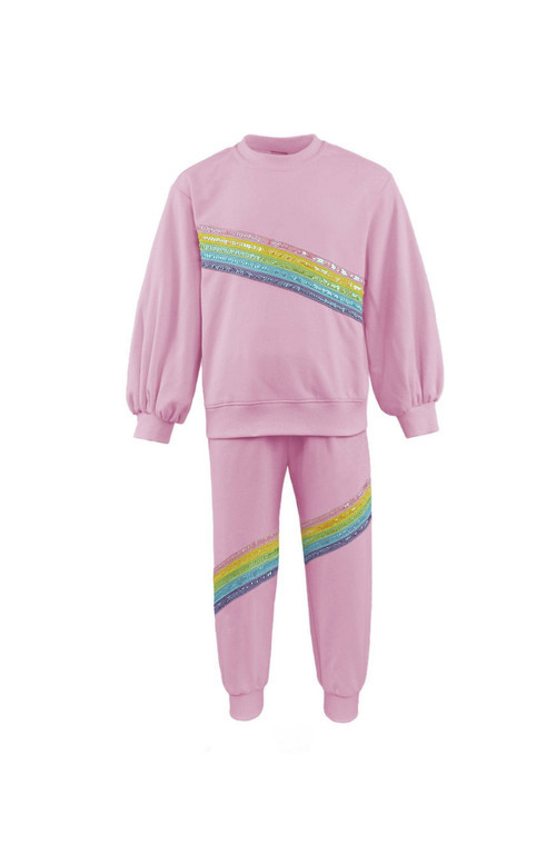 Lola + The Boys Rainbow Stripe Set in Pink at Nordstrom, Size 10 | Nordstrom