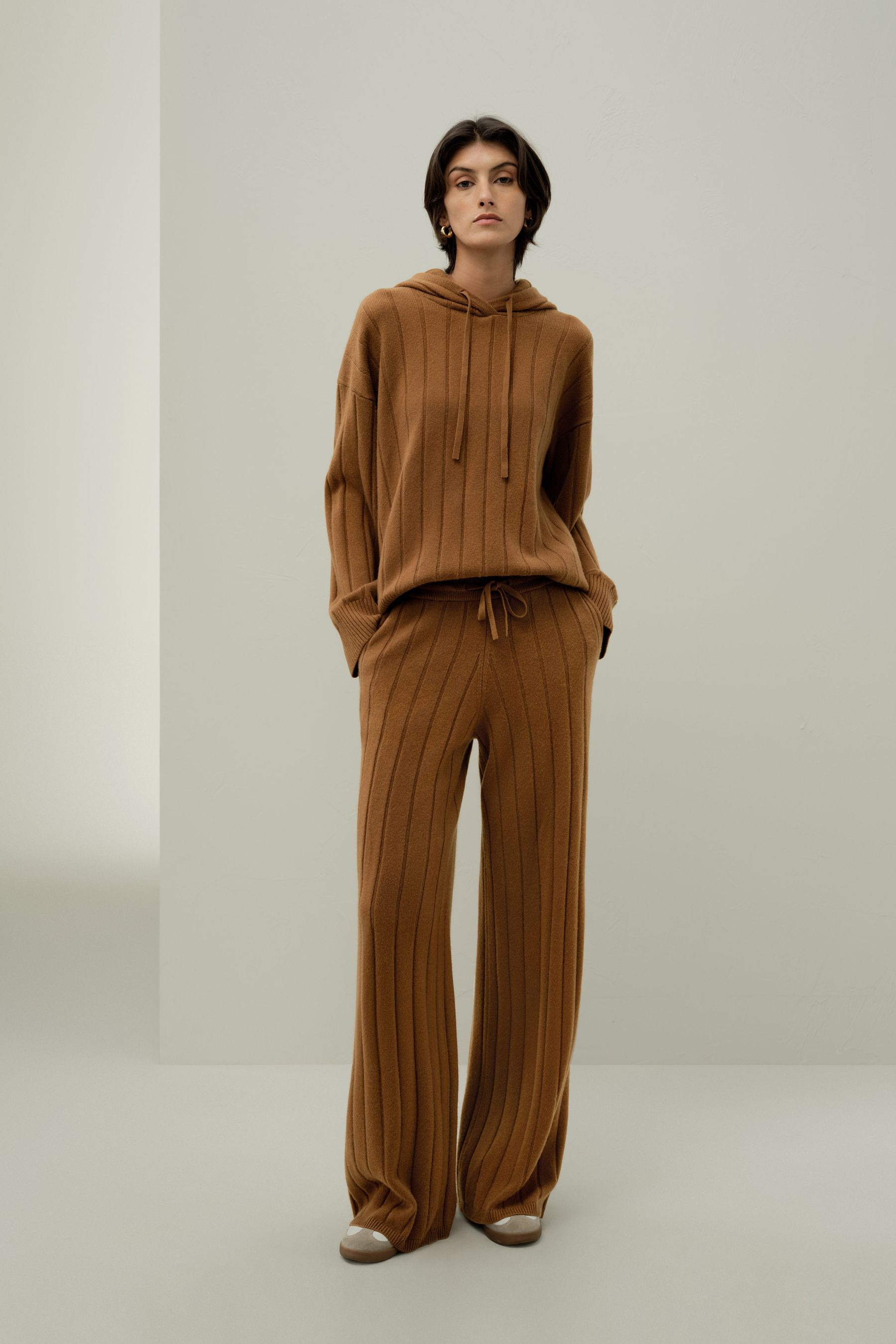 Ribbed Wide-Leg Pants | LILYSILK