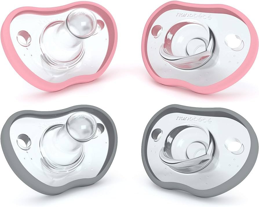 Nanobebe Baby Pacifiers 0-3 Month - Orthodontic, Curves Comfortably with Face Contour, Award Winn... | Amazon (US)