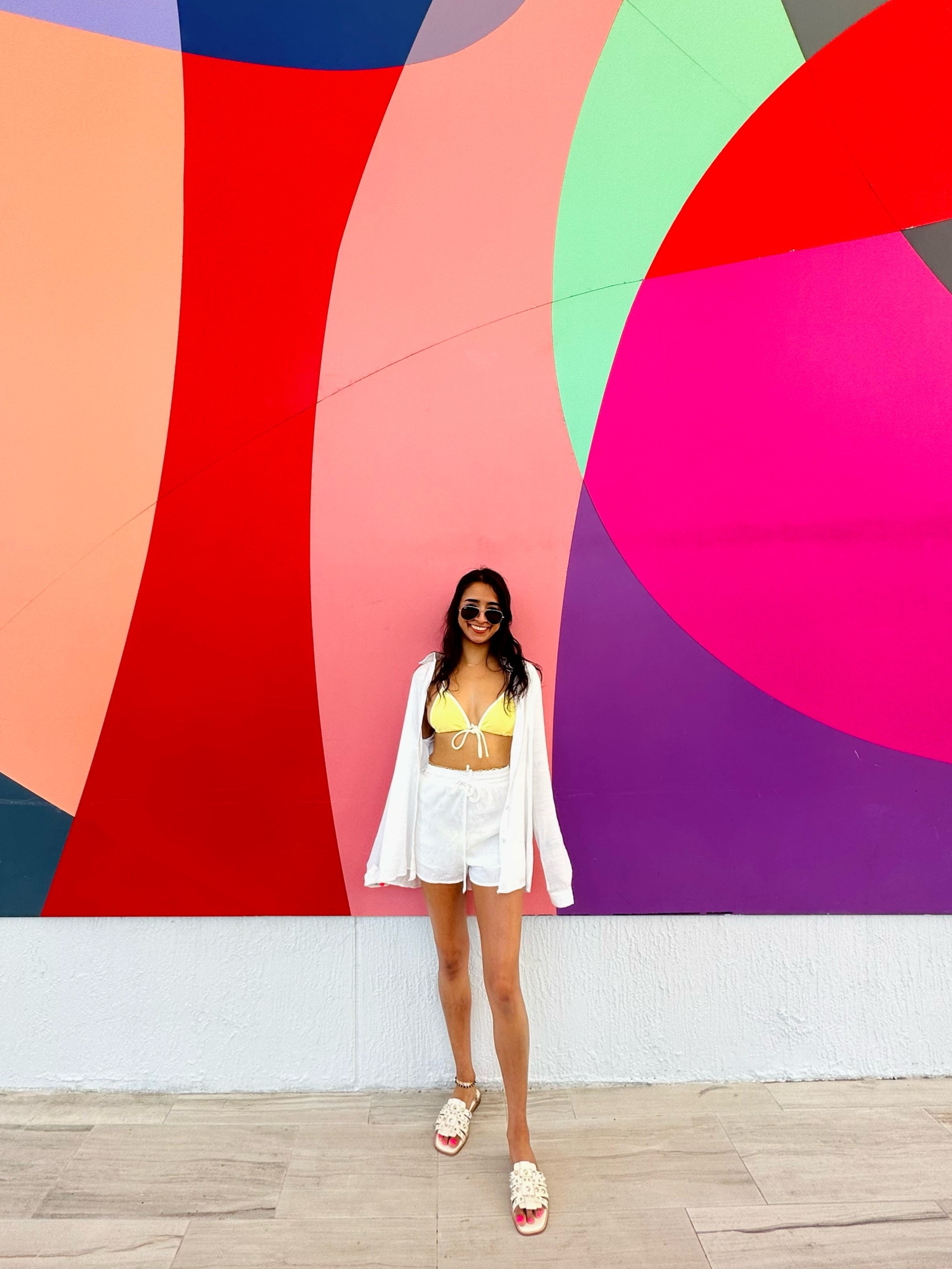 Beach club outfit idea. Love bright colors for summer 💛
.
#montce swim
#princesspolly
#swimwear 
#cover up 
#beach day 
#swimsuit 
#miami 

#LTKSeasonal #LTKtravel #LTKswim