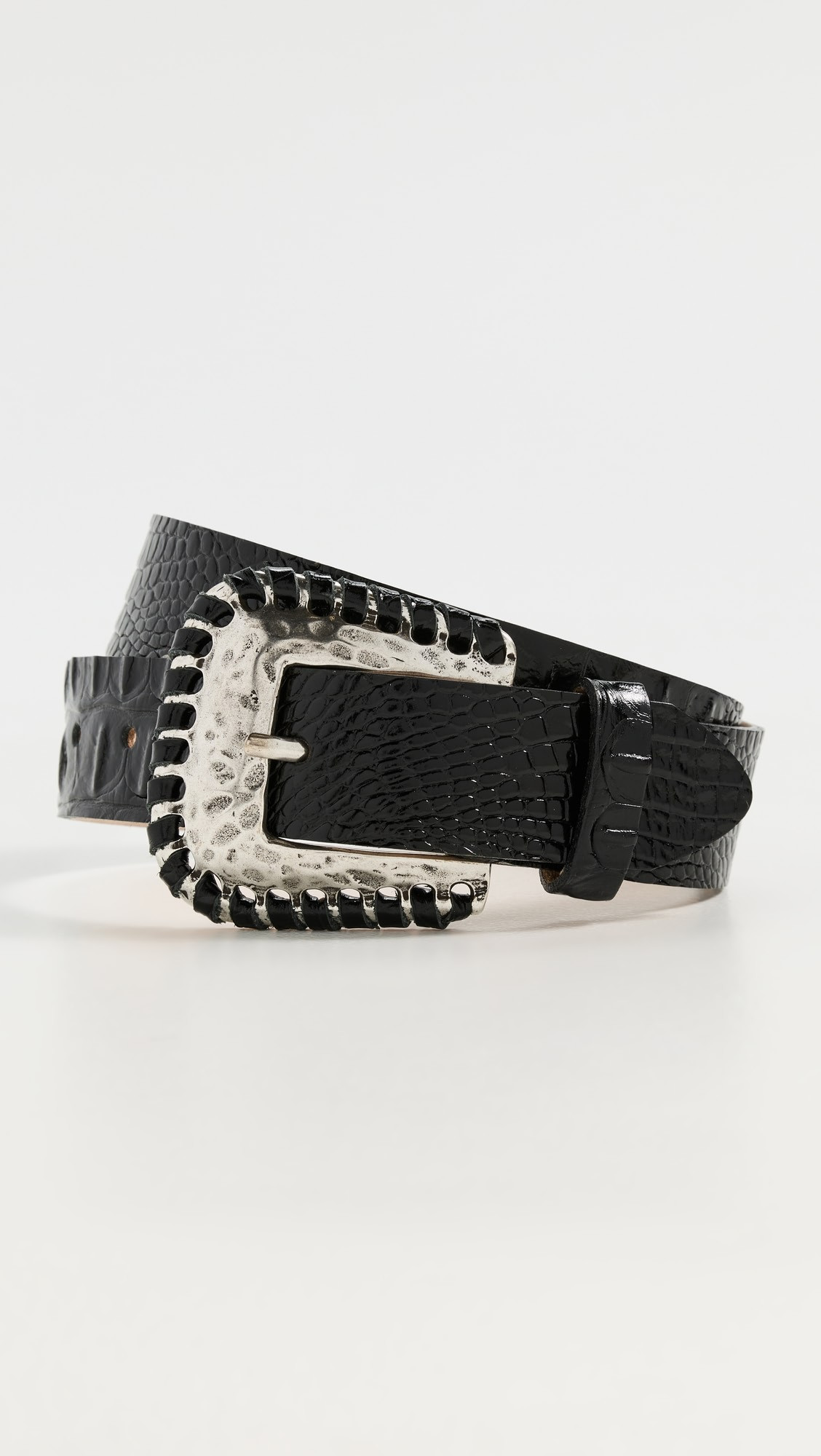 Brisa Laced Croc Embossed Belt | Shopbop