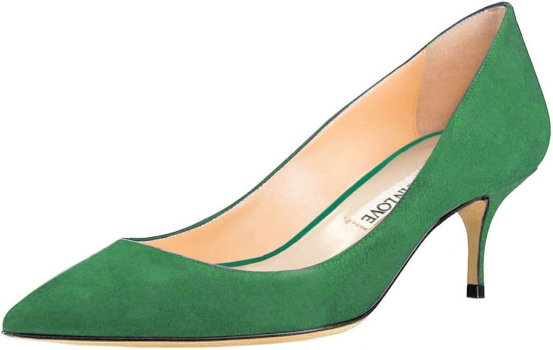 JOY IN LOVE Women's Shoes Low Heels Pointy Toe Kitten Heel Daily Pumps | Amazon (US)