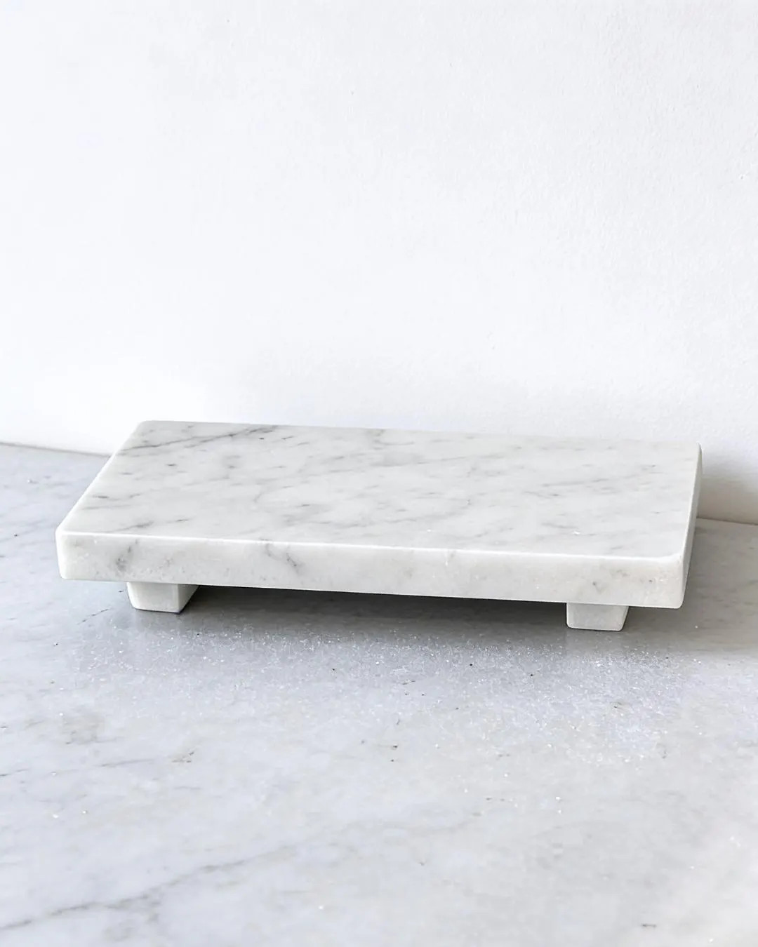 Carrara White Marble Riser Tray with Pedestal | Etsy (US)