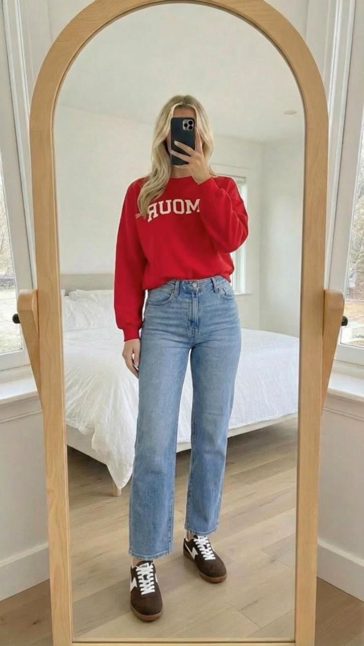 If you’re looking for a really cute Valentine’s Day outfit but something super casual as well. This is a great option. This read amor sweatshirt is absolutely studying paired with jeans and so cute in this sweatshirt right now is on sale through VICI. Absolutely so stinking cute perfect little addition for the holidays.

#LTKmomlife #LTKdayinmylife #LTKgrwm