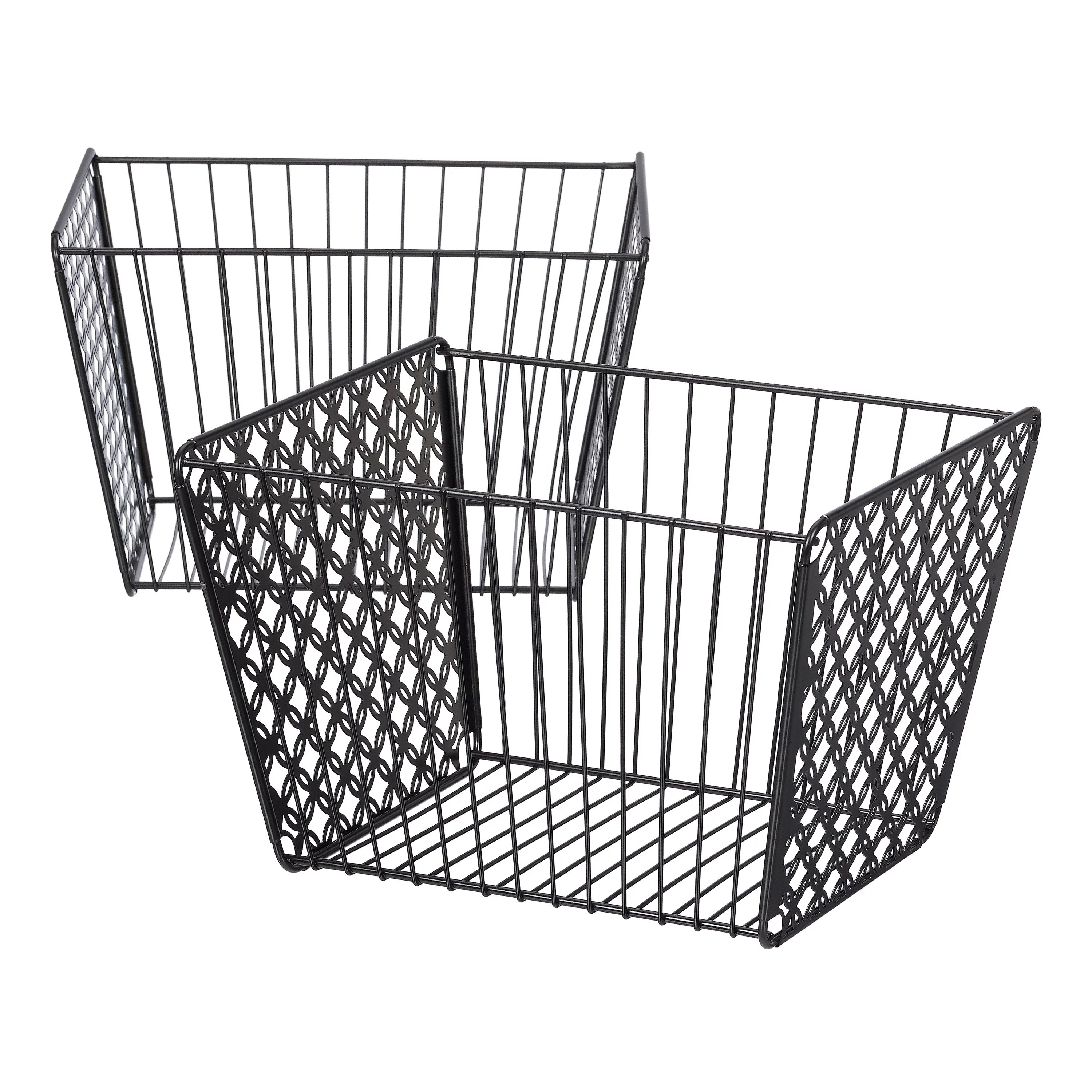Mainstays Large Designer Sheet Metal Cutout Basket, 2 Pack, Multiple Finishes | Walmart (US)