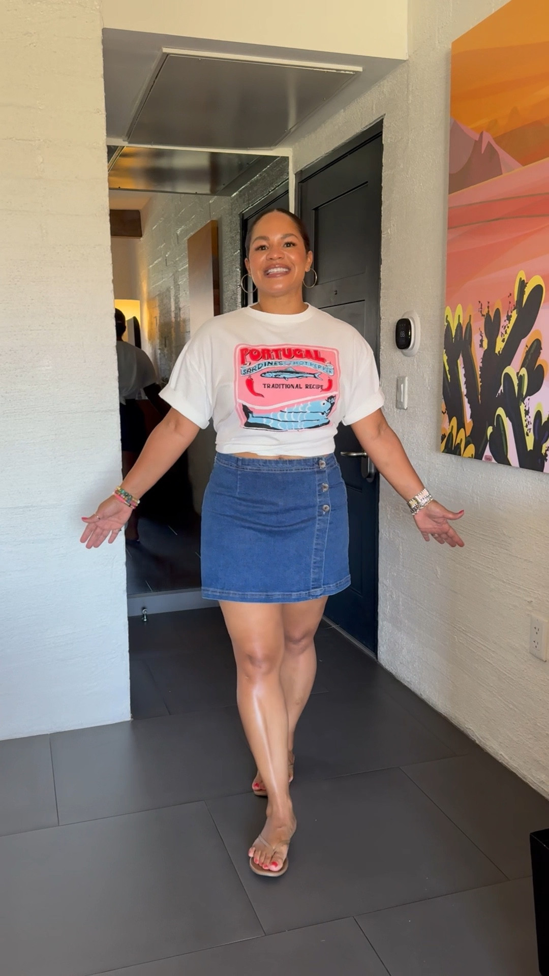 Love this whole outfit! Love a T-shirt and a skort! Just so cute! Tie it in the back and tuck it in the side to mix it up a bit! 

#LTKOver40 #LTKStyleTip