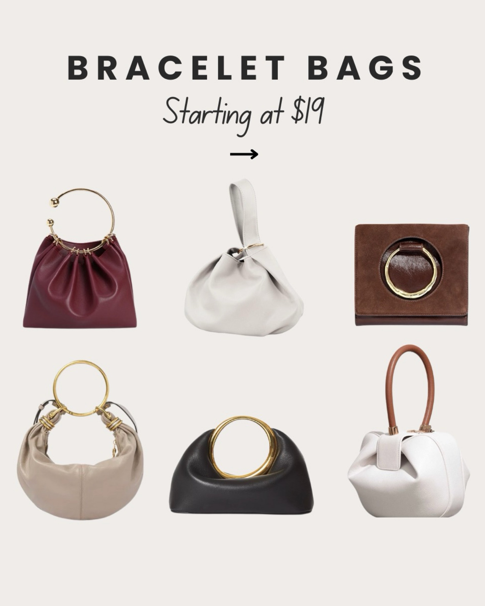 Bracelet bags starting at $19!

#braceletbags #wristlets #fallbags2024

#LTKGiftGuide #LTKItBag #LTKFindsUnder50