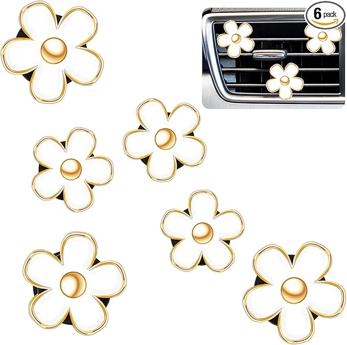 Frienda 6 Pcs Daisy Flower Air Vent Clip Air Freshener Outlet Clip Car Air Conditioning Clip Char... | Amazon (US)