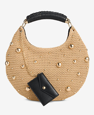 Eedenn Straw Stud Hobo | Macy's