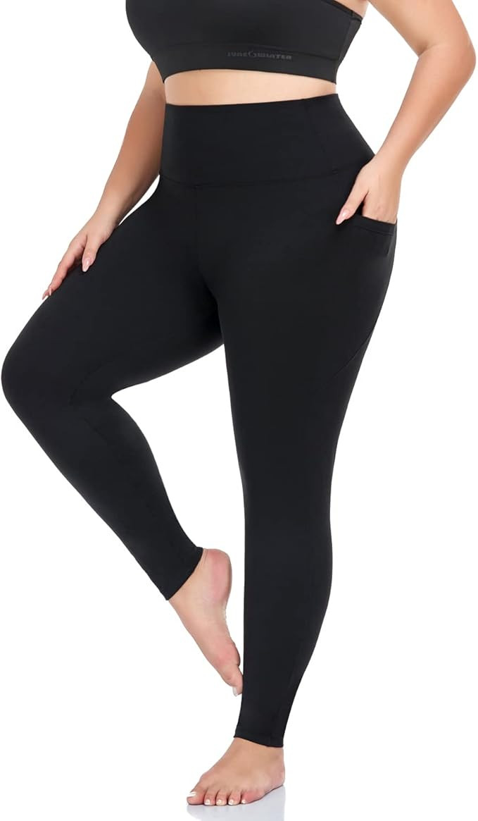 MOREFEEL Plus Size Leggings for Women with Pockets-Stretchy X-4XL Tummy Control High Waist Womens... | Amazon (US)