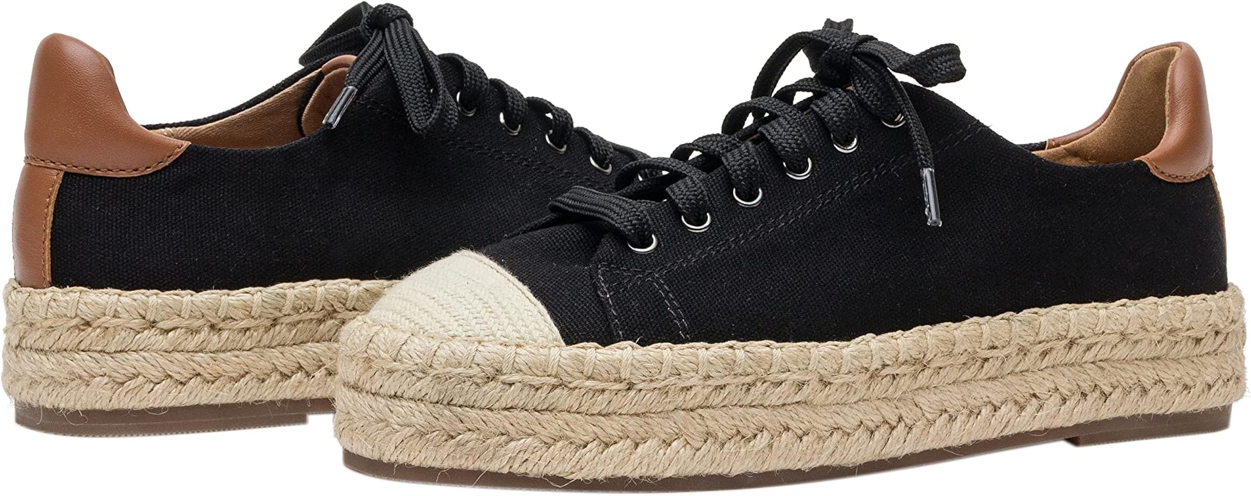 Linea Paolo - Silva - Women's Lace-Up Platform Espadrille Sneakers in Canvas and Leather | Amazon (US)