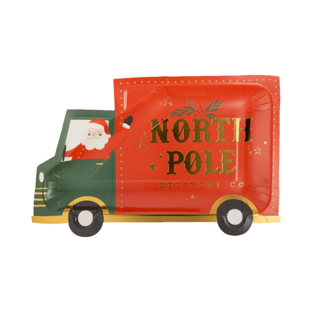 North Pole Delivery Truck Die-Cut Plates | Shop Sweet Lulu