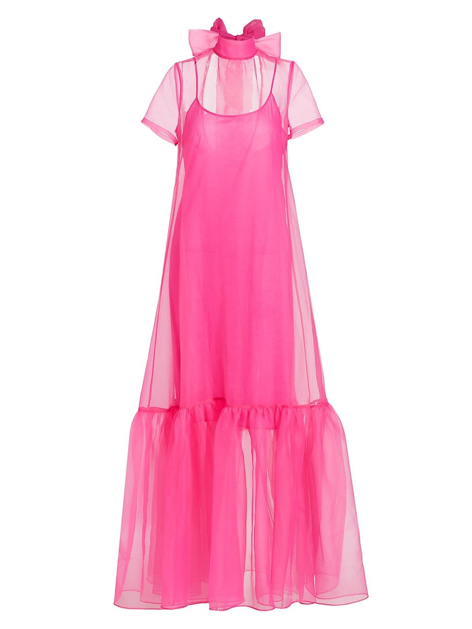 Women's Calluna High-Neck Organza Gown - Blush - Size Small | Saks Fifth Avenue