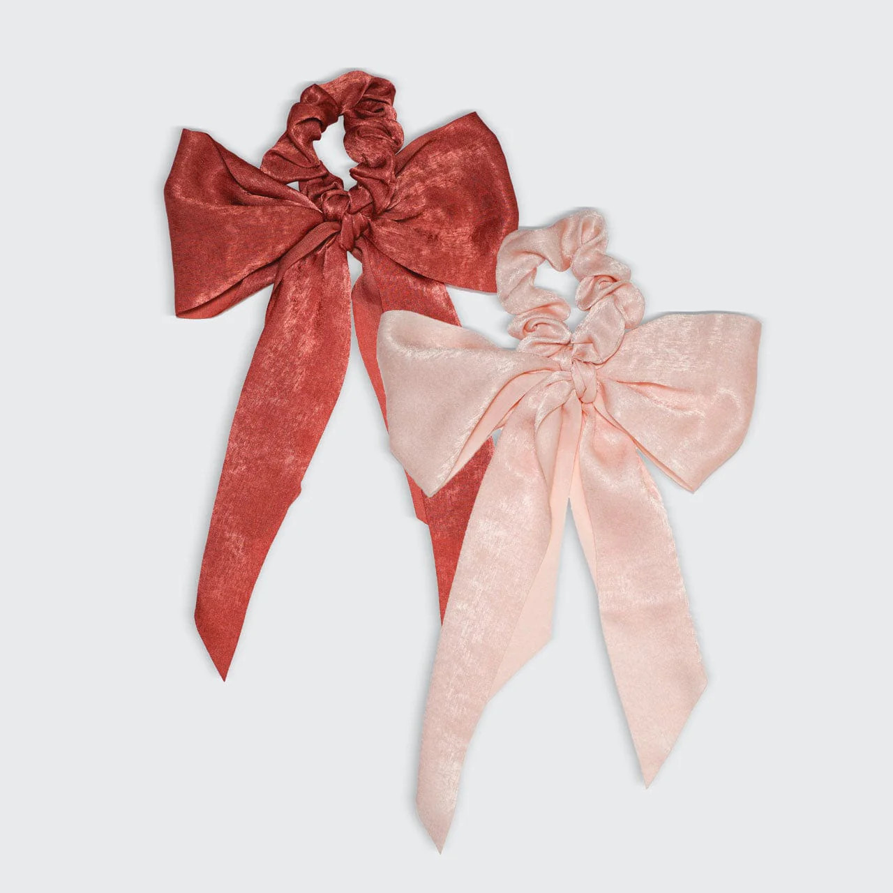 Satin Scarf Scrunchies - Blush/Mauve | Kitsch