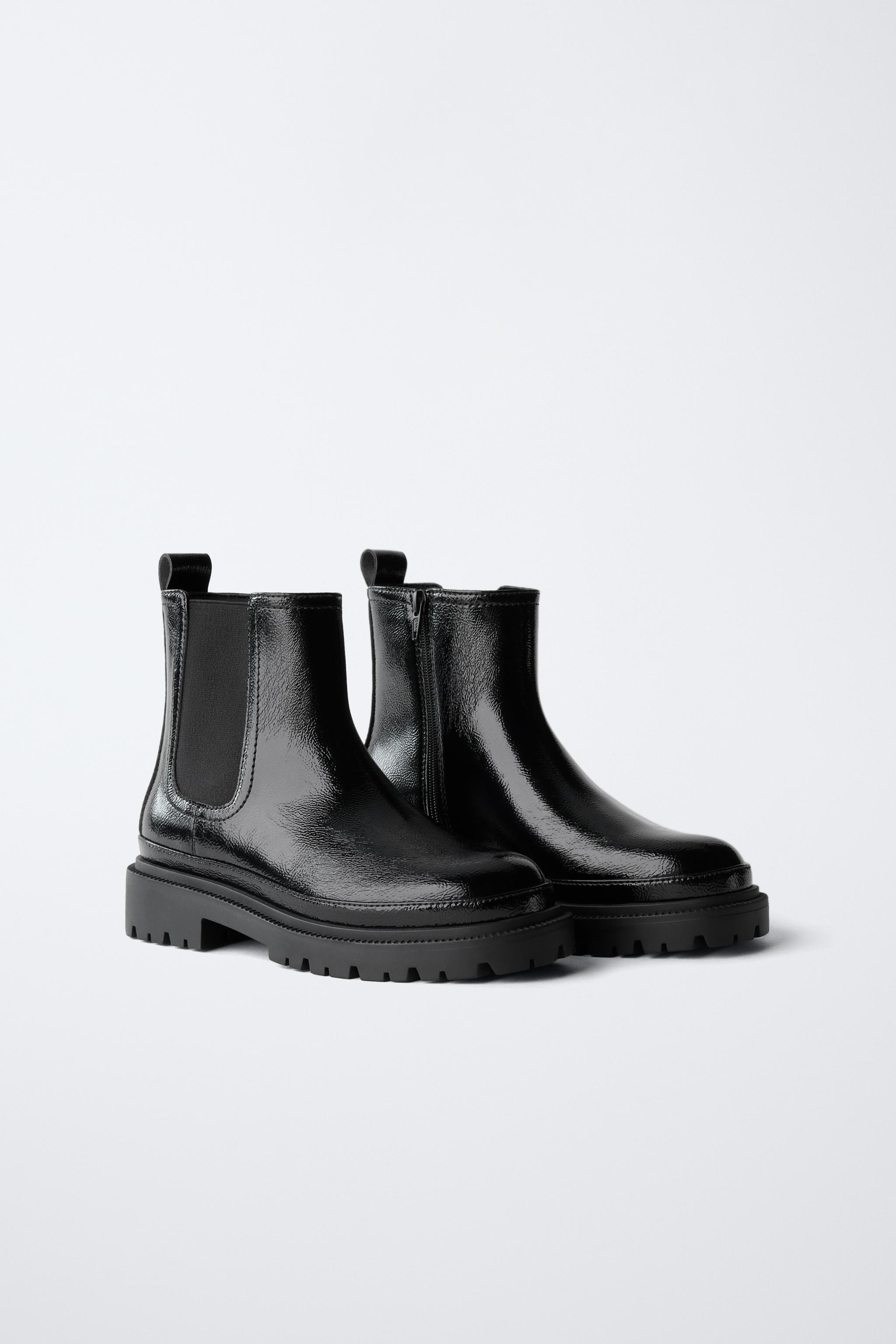 PATENT ANKLE BOOTS | Zara US