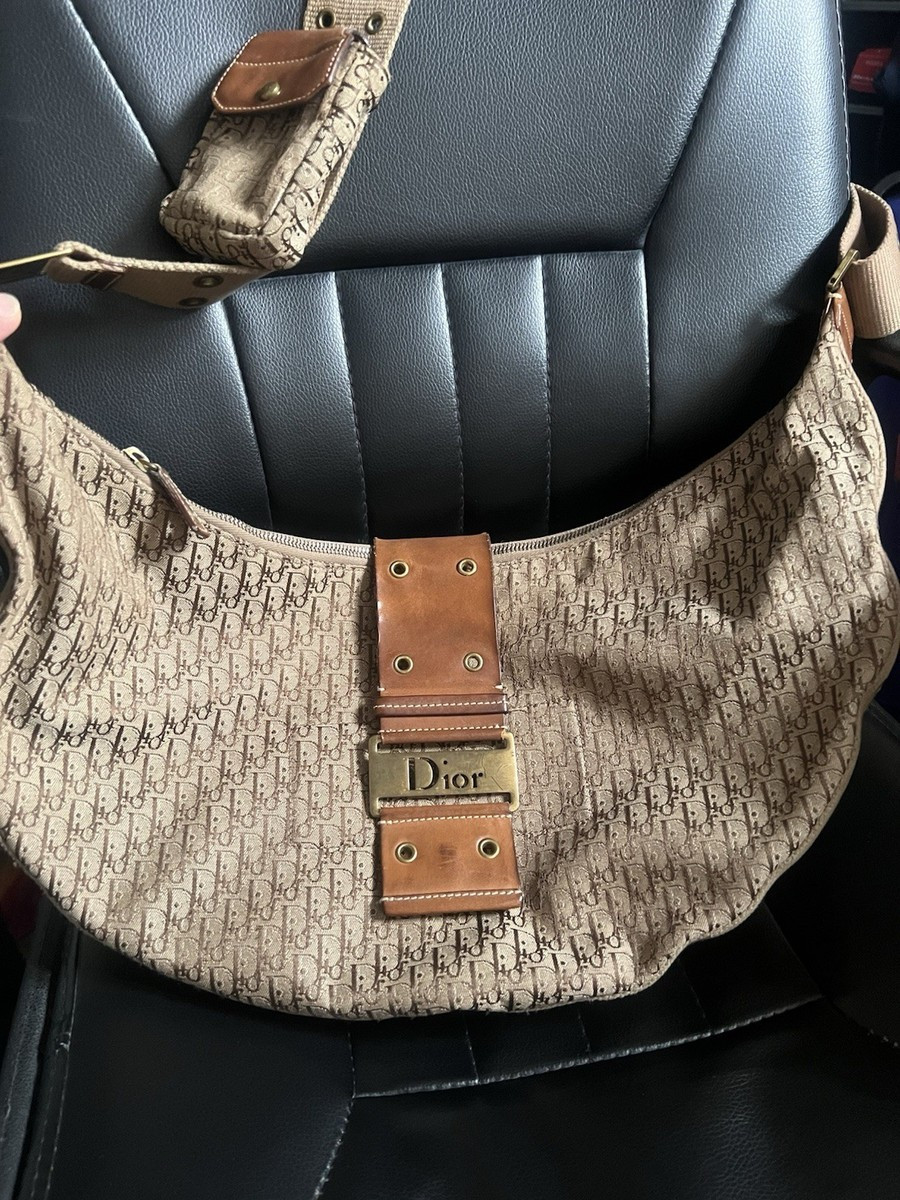 Christian Dior Beige Canvas Street Chic Trotter Half Moon shoulder bag | eBay UK