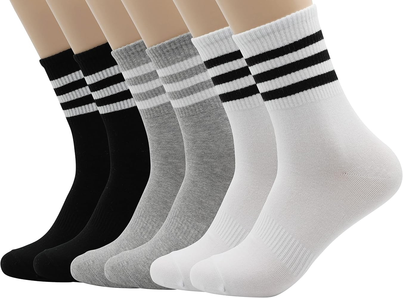 MK SOCKS Cotton Athletic Sports Running Retro Cute Matching School Crew Socks For Men/Women | Amazon (US)
